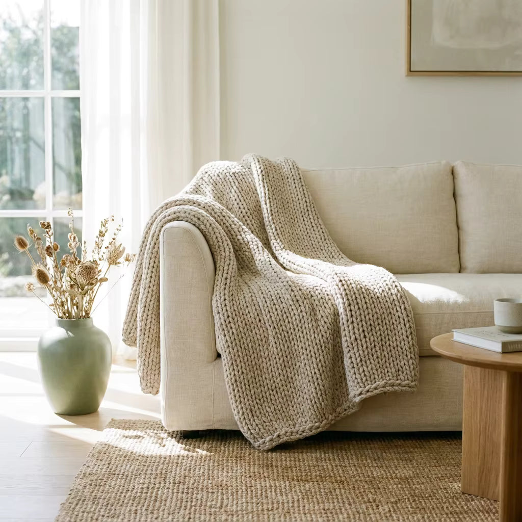 The Organic Hug | Chunky Hand-Knit Weighted Blanket