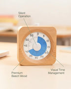 The Visual Anchor | Minimalist Wooden ADHD Cube Timer for Focus