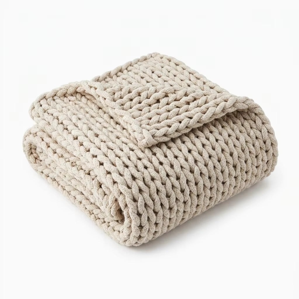 The Organic Hug | Chunky Hand-Knit Weighted Blanket