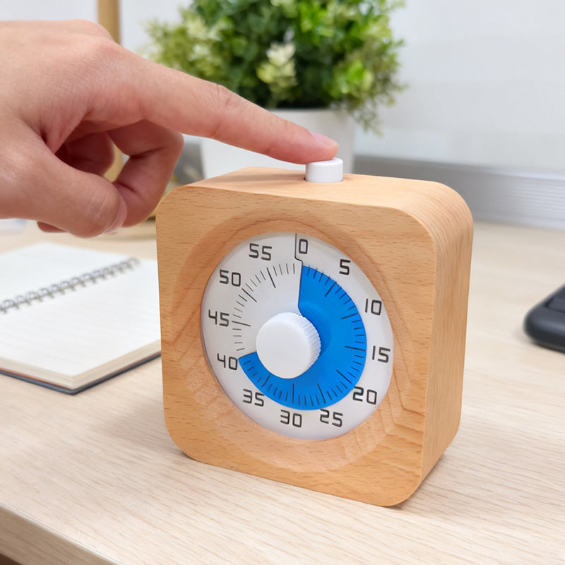 The Visual Anchor | Minimalist Wooden ADHD Cube Timer for Focus