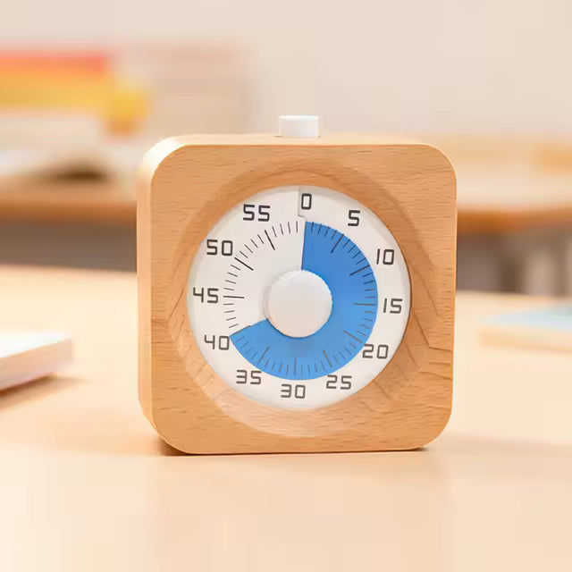 Minimalist wooden ADHD cube timer for visual time management and focus - The Visual Anchor by Vivera Living